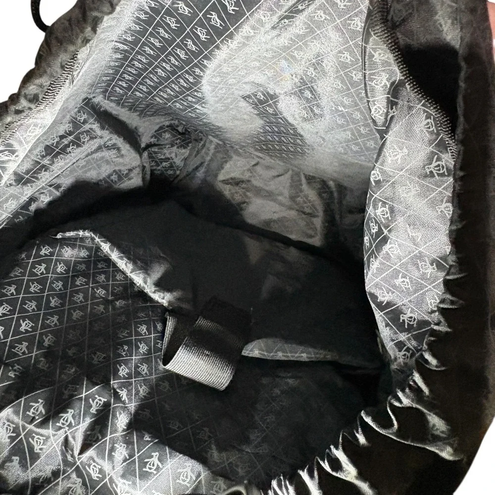 Original Penguin Black Grey Canvas Rucksack Backpack Laptop Sleeve Buckle Strap